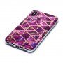 Carcasă cu model de marmură și grilă metalică pentru iPhone X / XS - violet