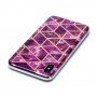 Carcasă cu model de marmură și grilă metalică pentru iPhone X / XS - violet