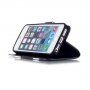 Husă tip portofel cu stativ și motiv rățoi pentru iPhone 5 / 5S / SE (2016) - negru