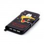 Husă tip portofel cu stativ și motiv rățoi pentru iPhone 5 / 5S / SE (2016) - negru