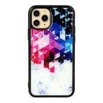 Carcasă din plastic moale iluzie de culoare și marmură pentru iPhone 11 - naturală