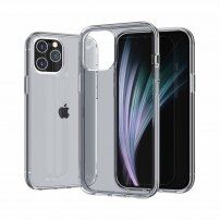Carcasă transparentă cu protecția camerei pentru iPhone 12 - gri