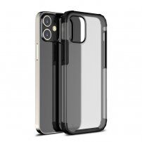 Carcasă mată transparentă rezistentă pentru iPhone 12 Pro - negru