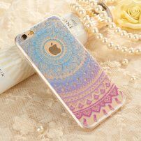 Xincuco carcasă transparentă cu model dantelat pentru iPhone 6 / 6S - albastru-violet