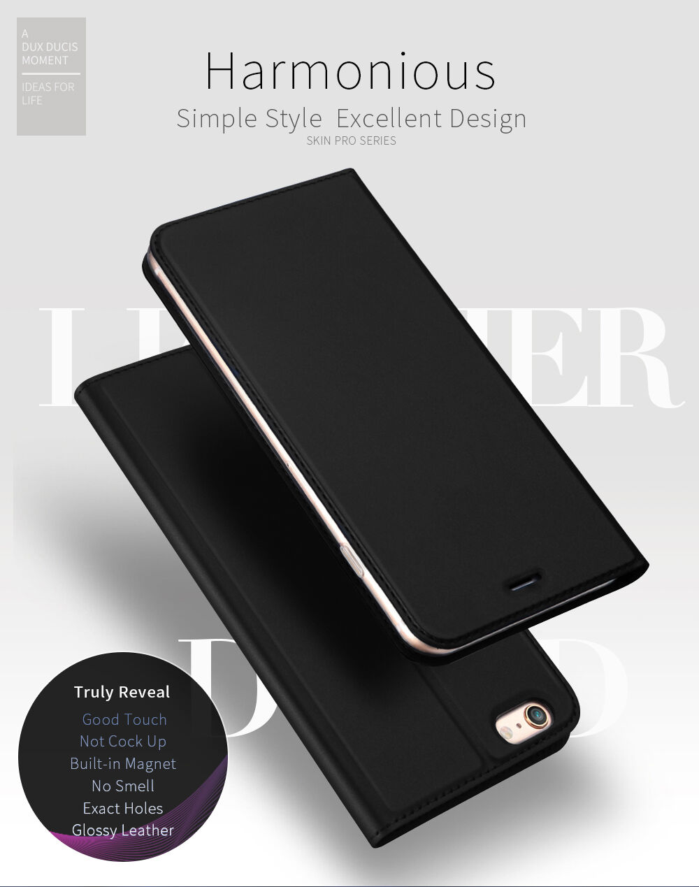 DUX DUCIS husă tip flip pentru iPhone 6 Plus / 6S Plus - gri închis,