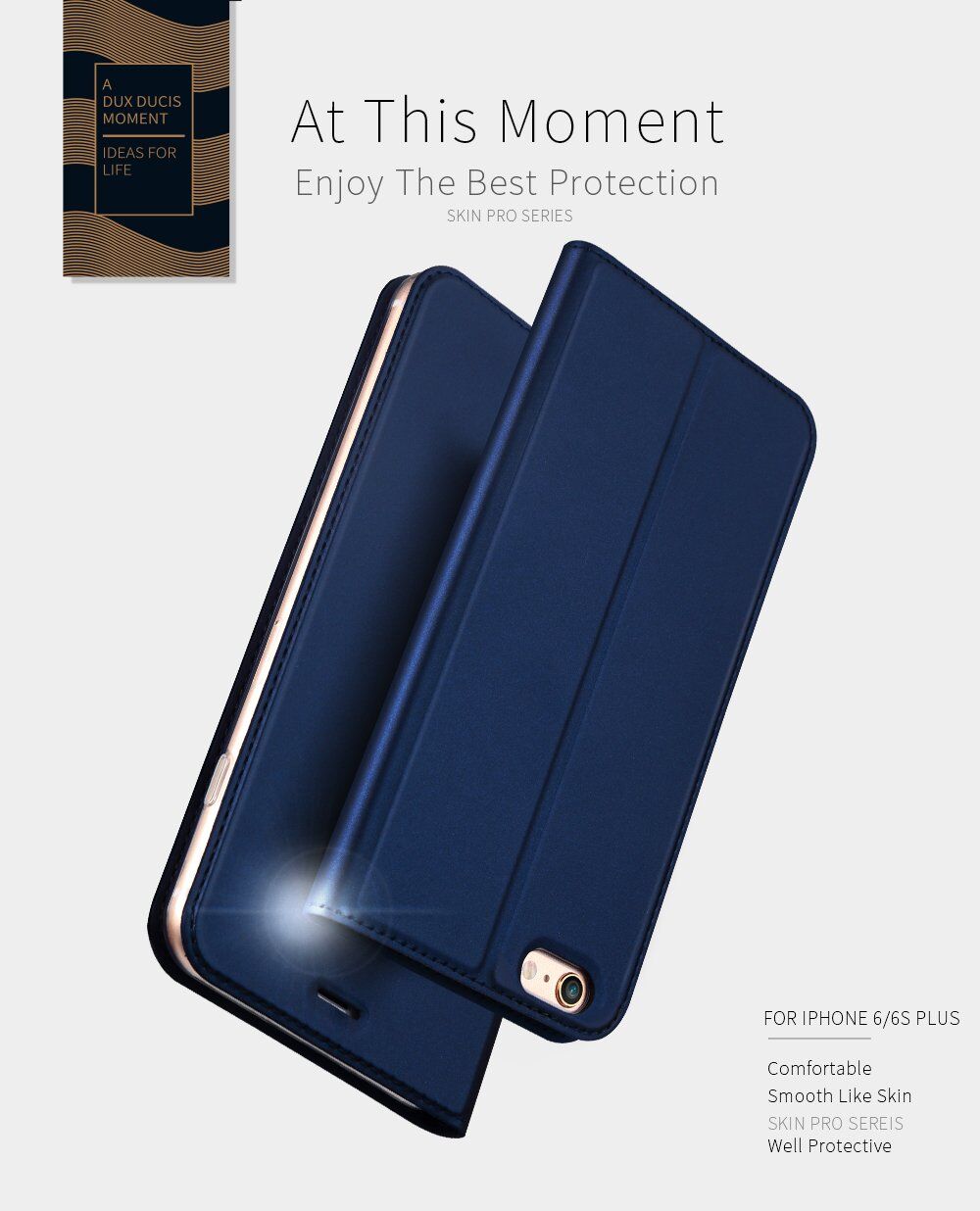 DUX DUCIS husă tip flip pentru iPhone 6 Plus / 6S Plus - gri închis,