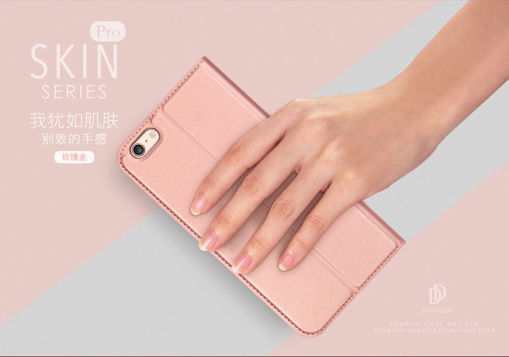DUX DUCIS husă tip flip pentru iPhone 6 / 6S - roz-auriu DUX DUCIS husă tip flip pentru iPhone 6 / 6S - roz-auriu