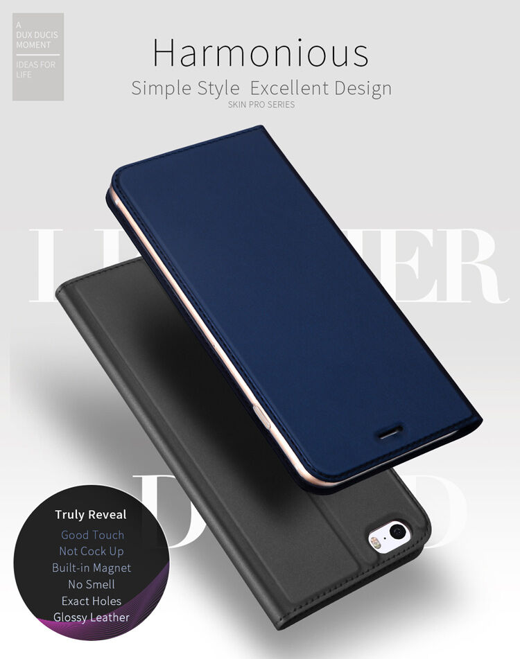DUX DUCIS husă tip flip pentru iPhone 5 / 5S / SE (2016) - albastru închis