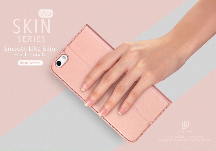 DUX DUCIS husă tip flip pentru iPhone 5 / 5S / SE (2016) - roz-auriu DUX DUCIS husă tip flip pentru iPhone 5 / 5S / SE (2016) - roz-auriu