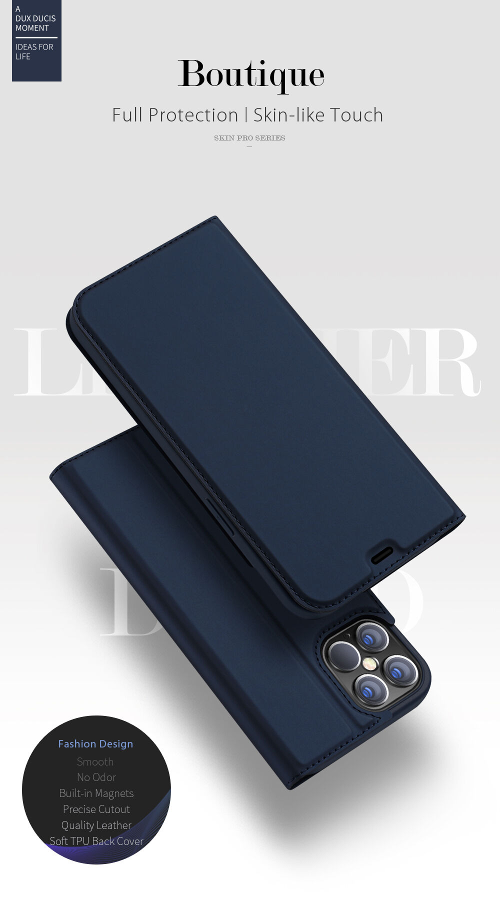 DUX DUCIS husă tip flip pentru iPhone 12 Pro Max - negru