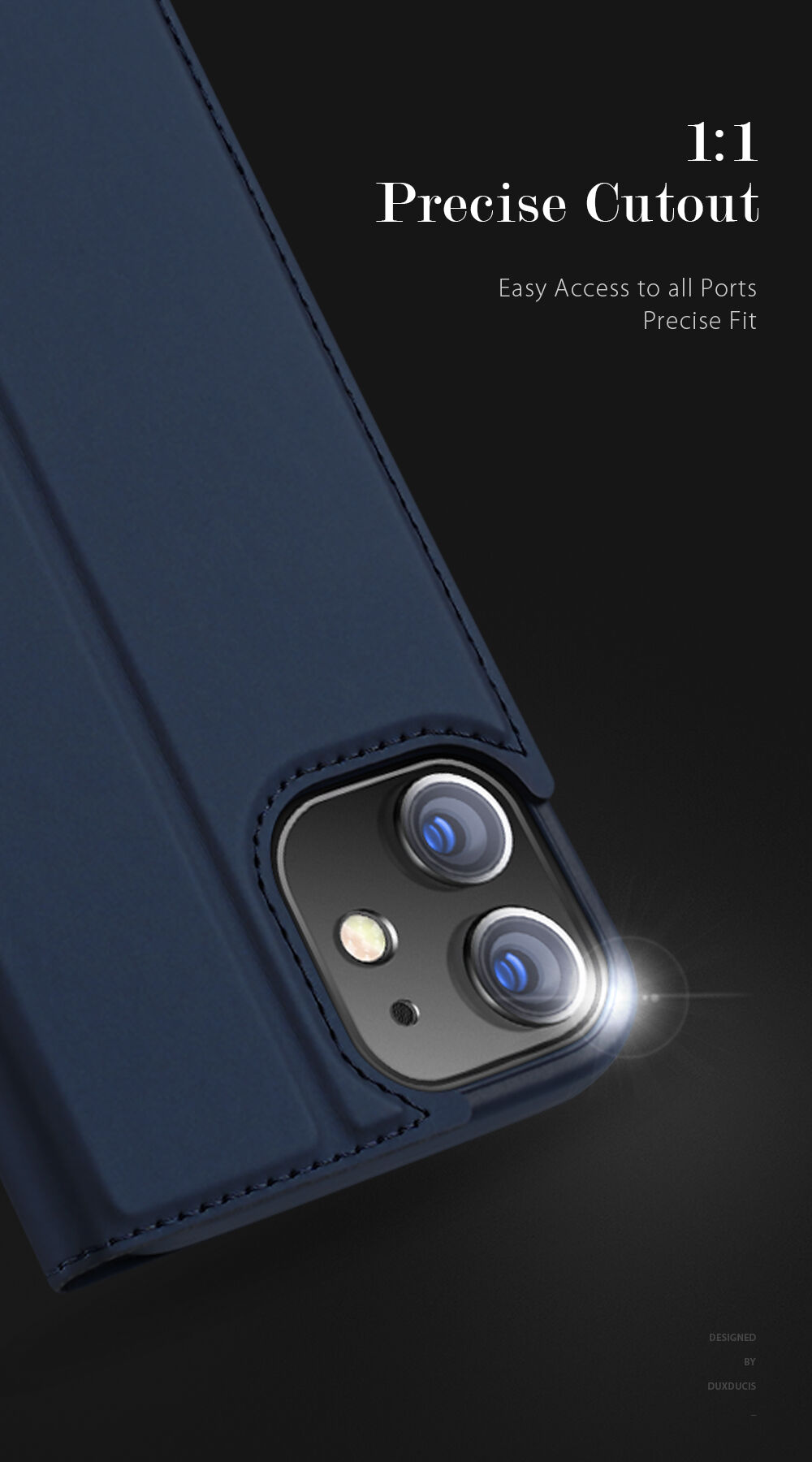 DUX DUCIS husă tip flip pentru iPhone 12 mini - negru