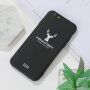 Carcasă mată cerb și citat din plastic moale pentru iPhone 6 - negru