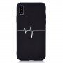 Carcasă grafic EKG din plastic moale pentru iPhone XS Max - negru