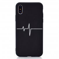 Carcasă grafic EKG din plastic moale pentru iPhone XS Max - negru