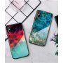 Carcasă cu partea din spate din sticlă pentru iPhone X / XS - nebuloasă colorată