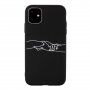 Carcasă mâini împreună din plastic moale pentru iPhone 11 Pro - negru