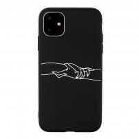 Carcasă mâini împreună din plastic moale pentru iPhone 11 Pro Max - negru