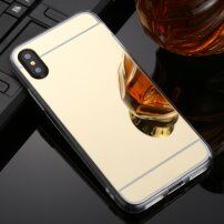 Carcasă tip oglindă pentru iPhone X / XS - auriu