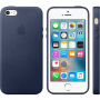 Carcasă originală din piele, pentru Apple iPhone 5S / SE (2016) - albastru nocturn