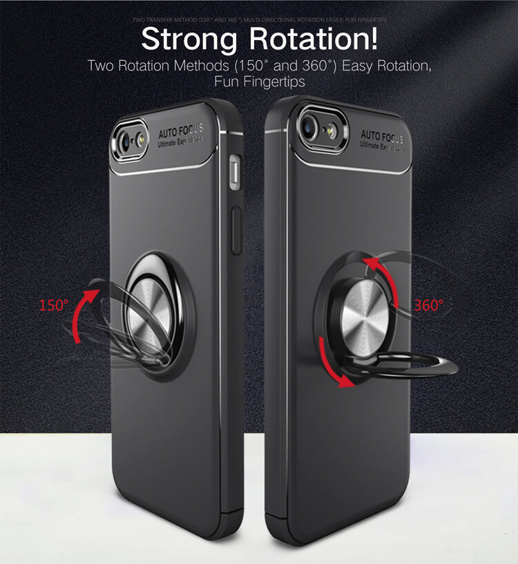 Carcasă cu stand metalic potrivit pentru suporturi magnetice pentru iPhone 5 / 5S / SE (2016) - gri-negru