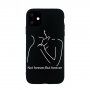 Carcasă silueta amanților din plastic moale pentru iPhone 11 - negru