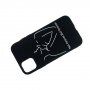 Carcasă silueta amanților din plastic moale pentru iPhone 11 - negru