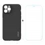 Enkay carcasă foarte subțire pentru spate din plastic moale- sticlă neagră + 2.5D pe display pentru iPhone 11 Pro Max