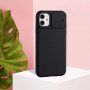 Husă cu capac glisant pe aparat foto pentru iPhone 12 Pro Max - negru