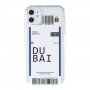 Carcasă din plastic moale cu motiv bilet de avion pentru iPhone 12 mini - Dubai