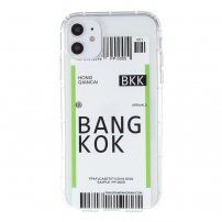 Carcasă din plastic moale cu motiv bilet de avion pentru iPhone 12 mini - Bangkok