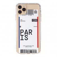 Carcasă din plastic moale cu motiv bilet de avion pentru iPhone 12 Pro Max - Paris