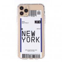 Carcasă din plastic moale cu motiv bilet de avion pentru iPhone 12 Pro Max - New York