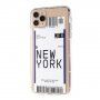 Carcasă din plastic moale cu motiv bilet de avion pentru iPhone 12 Pro Max - New York
