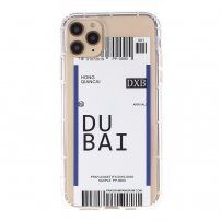 Carcasă din plastic moale cu motiv bilet de avion pentru iPhone 12 Pro Max - Dubai