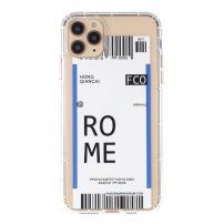 Carcasă din plastic moale cu motiv bilet de avion pentru iPhone 12 Pro Max - Roma