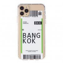 Carcasă din plastic moale cu motiv bilet de avion pentru iPhone 12 Pro Max - Bangkok
