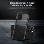 Ipaky husă semitransparentă rezistentă la impact cu model din fibră de carbon pentru iPhone 11 Pro - negru