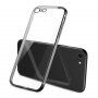 Carcasă transparentă cu margine metalizată pentru iPhone 7 / 8 / SE (2020/2022) - negru