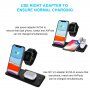 Suport pliabil wireless 4 în 1 Q20 pentru iPhone / Apple Watch / AirPods cu conector Lightning - 15W - alb
