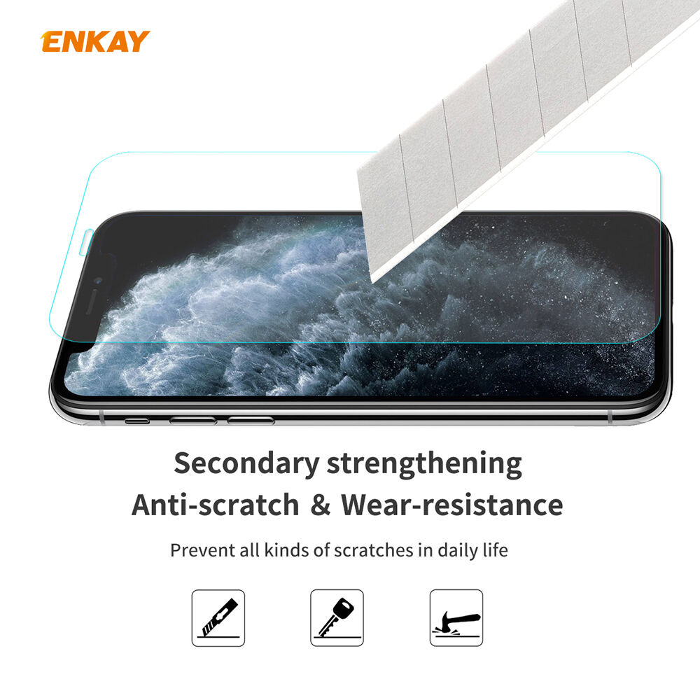 Enkay carcasă foarte subțire pentru spate din plastic moale- sticlă neagră + 2.5D pe display pentru iPhone 11 Pro Max Enkay carcasă foarte subțire pentru spate din plastic moale- sticlă neagră + 2.5D pe display pentru iPhone 11 Pro Max