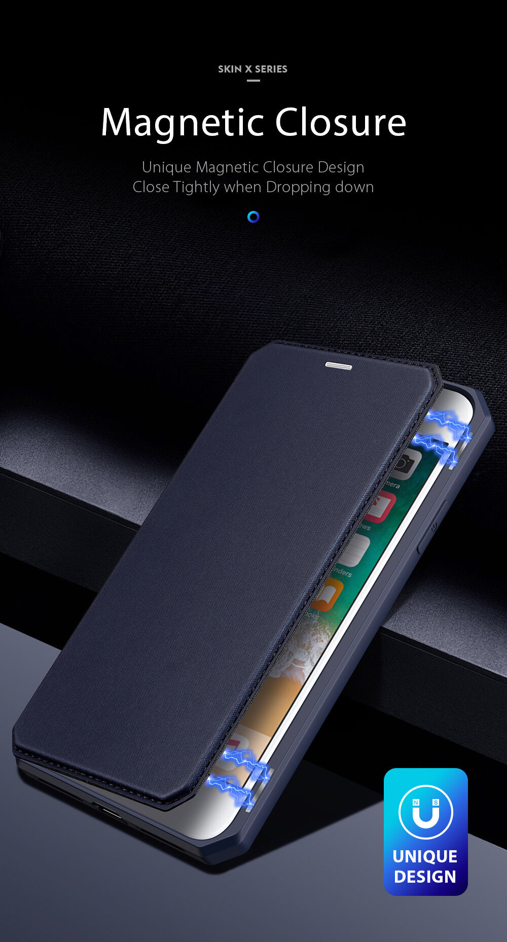 Dux Ducis husă tip portofel pentru iPhone 7 / 8 / SE (2020/2022) - negru