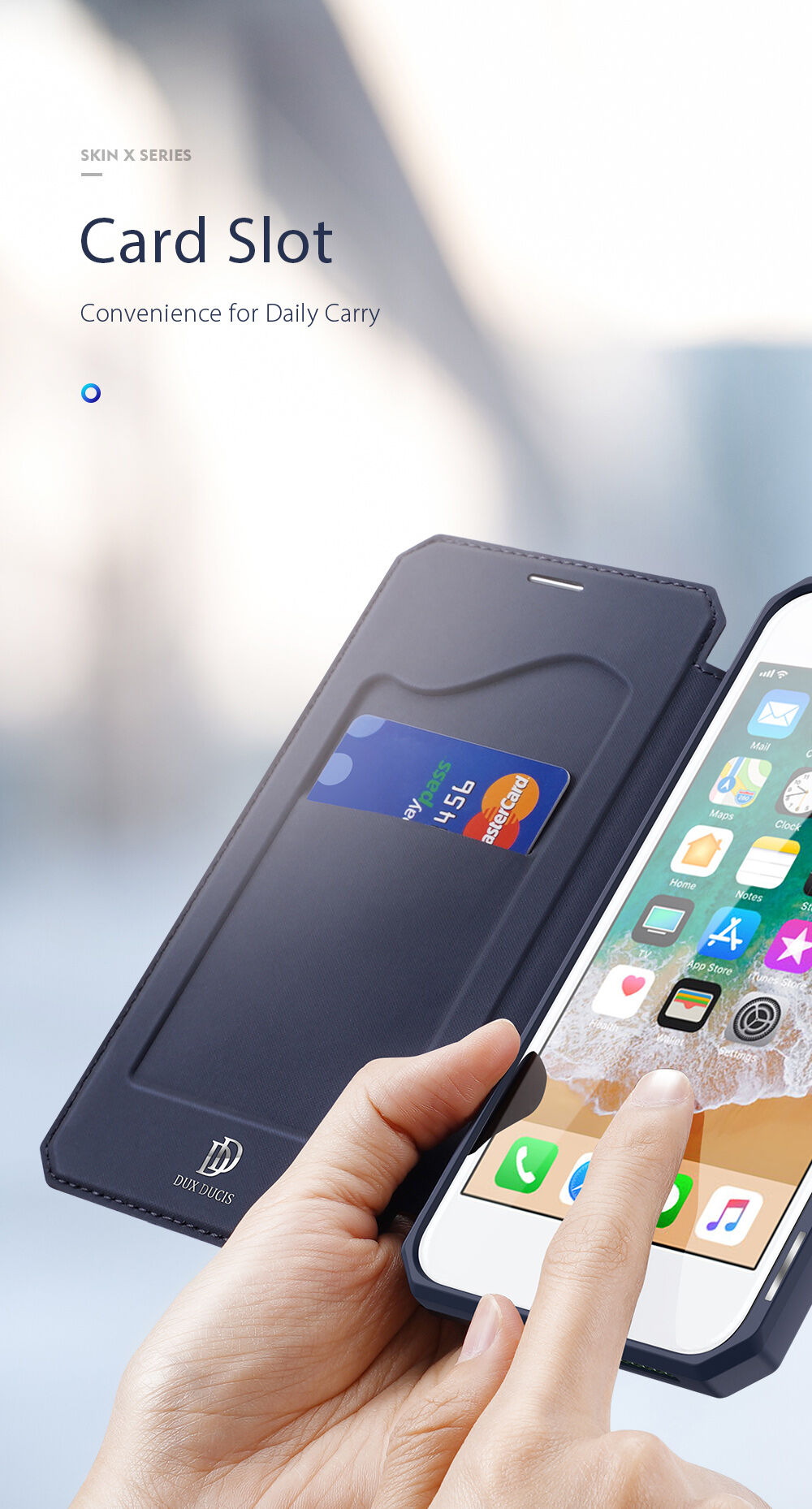 Dux Ducis husă tip portofel pentru iPhone 7 / 8 / SE (2020/2022) - negru
