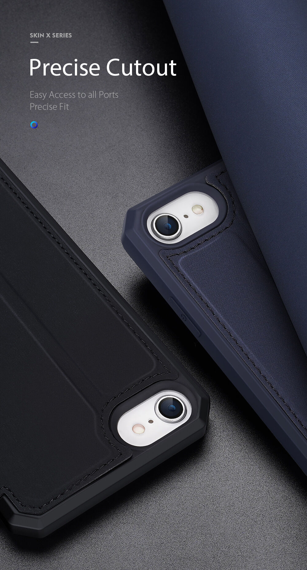 Dux Ducis husă tip portofel pentru iPhone 7 / 8 / SE (2020/2022) - negru