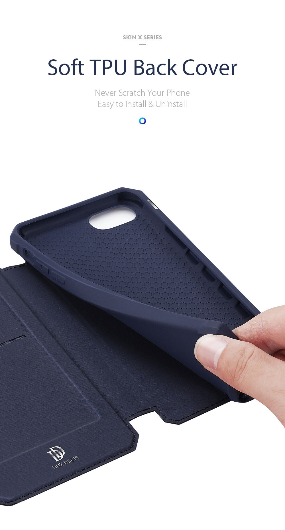 Dux Ducis husă tip portofel pentru iPhone 7 / 8 / SE (2020/2022) - negru