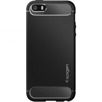Carcasă rezistentă Spigen Armor, pentru Apple iPhone SE (2016) / 5S / 5 - negru