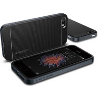 Carcasă rezistentă Spigen Neo, pentru Apple iPhone SE (2016) / 5S / 5 - negru