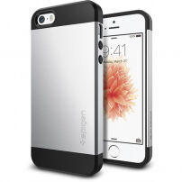 Carcasă subţire de protecţie Spigen Armor, pentru Apple iPhone SE (2016) / 5S /5 - argintiu