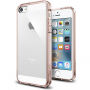 Carcasă ultra subţire rezistentă Spigen, Apple iPhone SE (2016) / 5S / 5 - transparent cu ramă roz