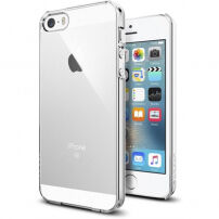 Carcasă ultra subţire rezistentă Spigen, pentru Apple iPhone SE (2016) / 5S - transparent