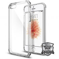 Carcasă de protecţie Spigen Crystal Shell, din policarbonat, pentru Apple iPhone SE (2016) / 5S - transparent
